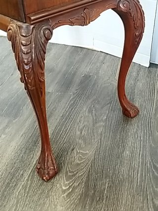 Item #23 — ANTIQUE Wood Side Table/drawers 29 by 21 by 13 inch, good cond photo 6 of 8