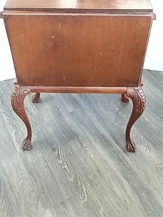 Item #23 — ANTIQUE Wood Side Table/drawers 29 by 21 by 13 inch, good cond photo 5 of 8