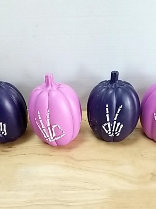 Item #55 — New Skeleton Hand Painted Pumpkins Each 5 inch photo 3 of 4