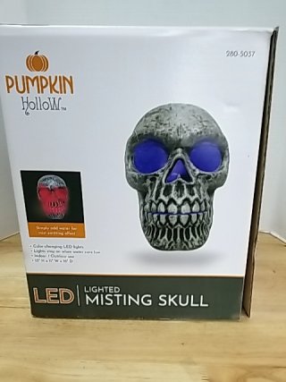 Item #79 — PUMPKIN Hollow LED Misting Skull photo 1 of 2