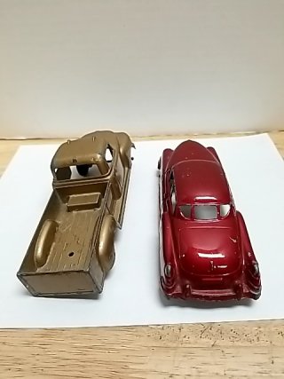 Item #106 — Vintage Toy Cars Missing 2 tires, largest 6 inch photo 4 of 6