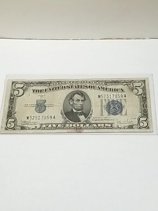 Item #29 — Series 1934 C $5 Silver Certificate Note photo 1 of 6