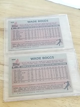 Item #178 — Wade Boggs Rookie Baseball Cards, 1983 Topps photo 4 of 4