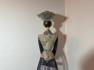 Item #195 — Metal Bird & Woman Sculptures 27 inch lady and 13x14 inch bird photo 4 of 7