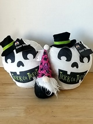 Item #151 — New Halloween Skull Door Stops with Gnome photo 1 of 4
