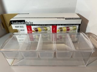 Item #301 — Acrylic Condiment Organizer with Lid 15x6x5inch