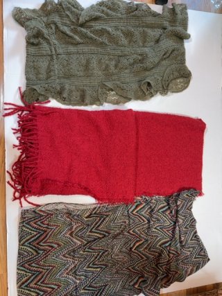 Item #311 — 3 ladies scarves and shawls