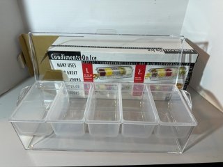Item #301 — Acrylic Condiment Organizer with Lid 15x6x5inch photo 2 of 5