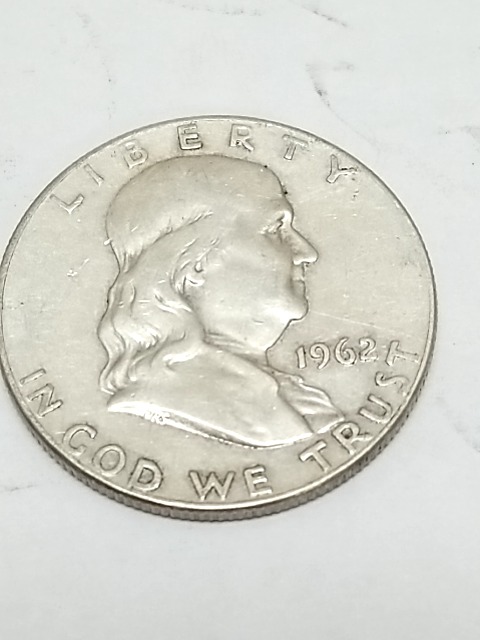 Item #130 — 1962 D Ben Franklin Silver Half Dollar Coin photo 1 of 2
