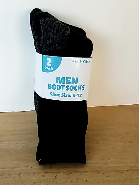 Item #248 — New Black Men's Boot Socks 2-Pack size 6-12 photo 1 of 2