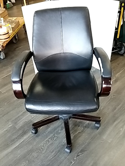 Item #278 — Black Leather Office Chair photo 1 of 5
