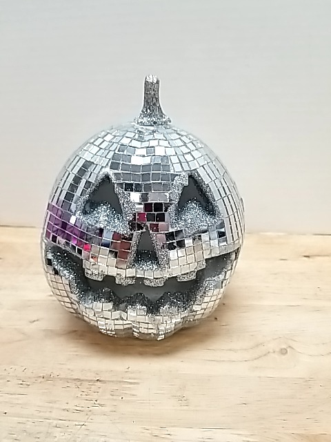 Item #43 — New Disco Ball Pumpkin 6 inch tall photo 1 of 2