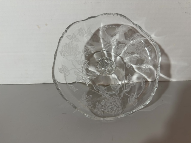 Item #101 — Vintage Waverly Heisey Rose Pattern crystal  compote photo 1 of 7