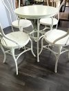 Item #100 — ICE Cream parlor table and chairs, table approx 30 by 24 inch photo 3 of 7