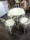 Item #100 — ICE Cream parlor table and chairs, table approx 30 by 24 inch photo 2 of 7