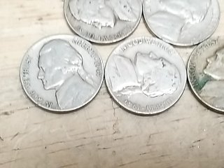 Item #99 — 6 Silver Jefferson Nickels photo 2 of 5
