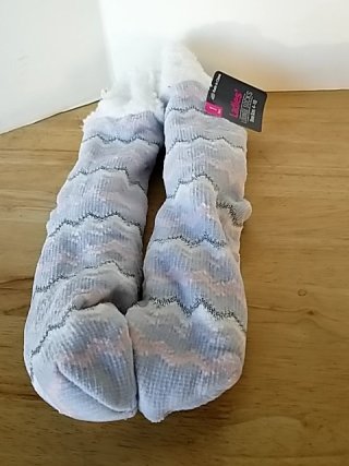 Item #261 — New Fuzzy Chevron Socks Ladies size 4-10 photo 1 of 2
