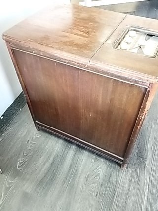 Item #168 — AIRLINE record/radio, get power, sells as is, 26 by 24 by 16 inch photo 5 of 6