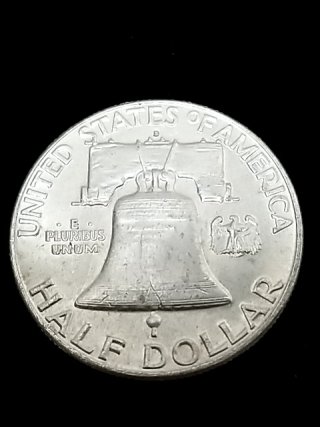 Item #12 — 1963 D Ben Franklin Silver Half Dollar photo 2 of 2