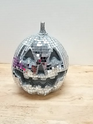 Item #43 — New Disco Ball Pumpkin 6 inch tall