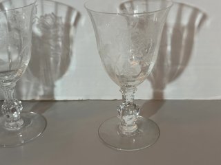 Item #103 — Vintage Waverly Heisey Rose Pattern crystal goblets, 4 total photo 2 of 5