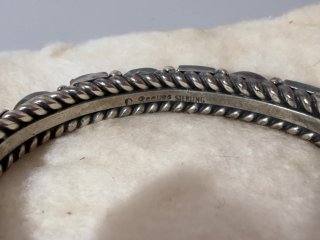 Item #113 — Signed D. Reeves, sterling, lapis cuff bracelet, excellent condition photo 3 of 5