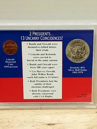 Item #82 — Lincoln Kennedy Coin Set, 40% silver half dollar, penny, COA photo 5 of 9