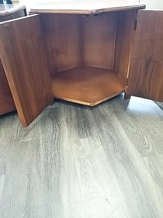 Item #171 — PAIR of Hexagon Side Tables, good shape Each 28 by 24 by 22 inch photo 4 of 7