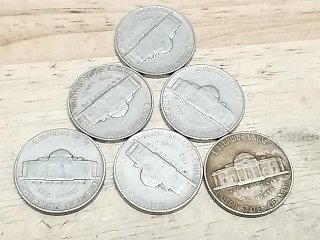 Item #99 — 6 Silver Jefferson Nickels photo 5 of 5