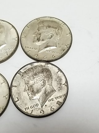 Item #102 — 1966-1968 Kennedy Half Dollars, 40% Silver photo 2 of 5