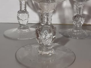 Item #111 — Vintage Waverly Heisey Rose pattern crystal sherbet glasses, 5 total photo 4 of 6