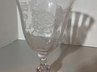 Item #104 — Vintage Waverly Heisey Rose Pattern crystal goblets, 4 total photo 5 of 5