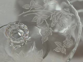 Item #101 — Vintage Waverly Heisey Rose Pattern crystal  compote photo 6 of 7