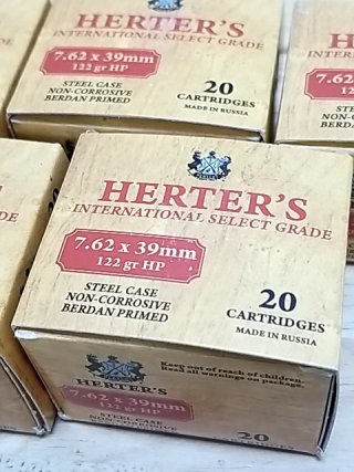 Item #2 — Herter's 7.62x39mm Ammo Boxes 100 Rounds, cant ship photo 2 of 2