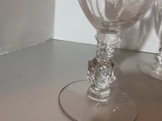 Item #106 — Vintage Waverly Heisey Rose Pattern crystal goblets, 4 total photo 3 of 6