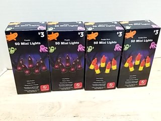 Item #68 — New 4 Boxes Purple & Candy Corn Mini Lights photo 1 of 3
