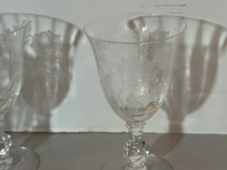 Item #103 — Vintage Waverly Heisey Rose Pattern crystal goblets, 4 total photo 3 of 5