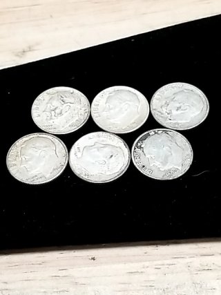 Item #132 — 6 Silver Roosevelt Dimes