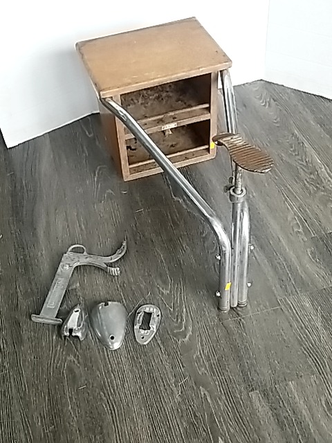 Item #421 — SHOE shine set up, approx 20 inch tall photo 1 of 5