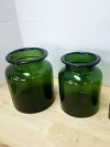 Item #450 — Set of 4 Green Glass Jars Tallest approx 8 inch photo 3 of 3