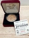 Item #63 — Michael Jordan Bronze Medallion, numbered, COA, 1.5 inch photo 1 of 4