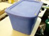Item #527 — Blue Plastic Storage Bin with Lid photo 2 of 2