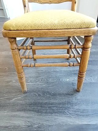 Item #3 — VINTAGE Oak Dining Chair 40 inch tall photo 3 of 6