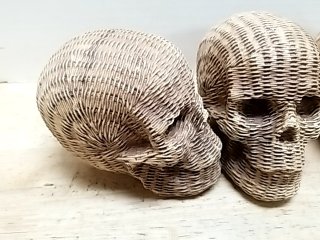 Item #521 — Three Woven Skull Sculptures 5 in photo 2 of 3
