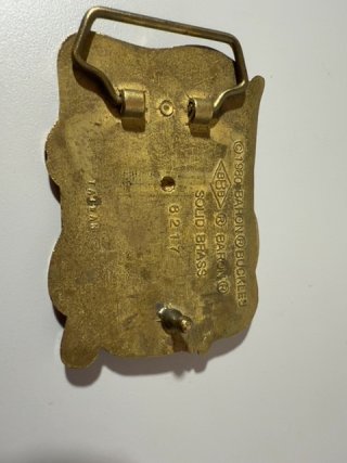 Item #503 — Vintage Electrician Belt Buckle Pliers Electric Cord BBB 1980 Baron 6217 photo 2 of 2