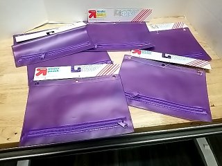 Item #330 — New Purple Binder Pouches Lot photo 1 of 3