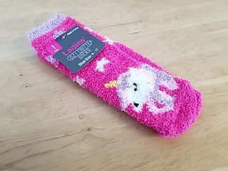 Item #219 — New Pink Fuzzy Unicorn Socks photo 1 of 2