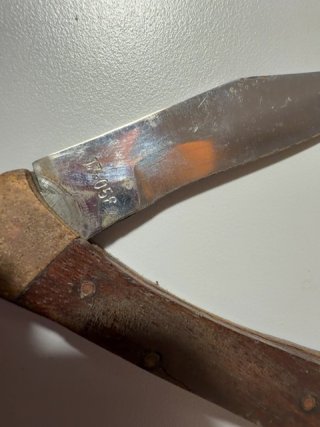 Item #530 — Vintage Folding Knife with Leather Sheat 3 inch blade photo 3 of 4