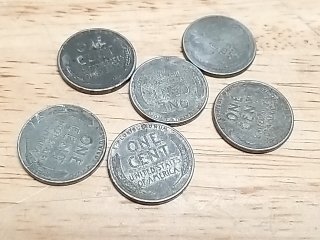 Item #125 — Six Lincoln Head Pennies photo 2 of 2