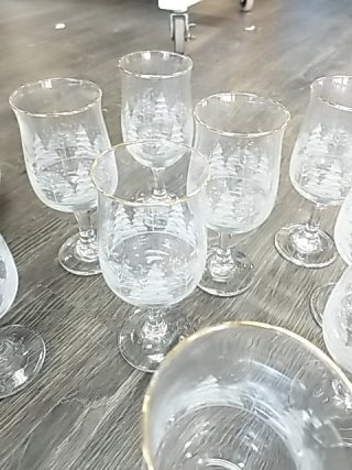 Item #532 — GLASS Goblets and White Plates photo 4 of 4